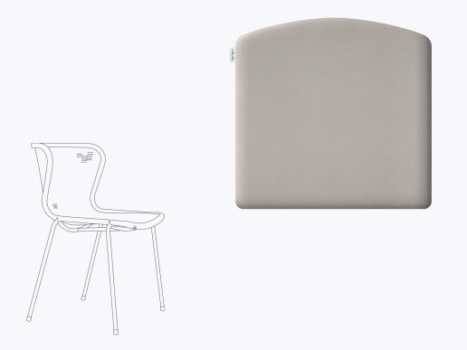 Sitzkissen aus Filz und Leder in der farbe taupe, Stuhlzeichnung vom HAY Revolt