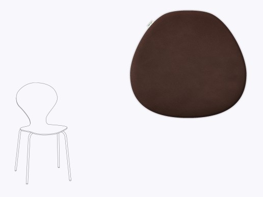 Sitzkissen aus Filz und recyceltem Leder für Muuto Fiber Armchair