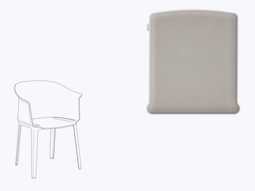 Sitzkissen aus Filz und Leder passend für Kartell Papyrus