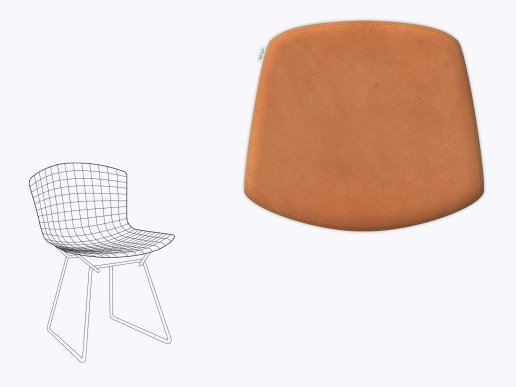 Sitzkissen aus Filz und Leder passend für Knoll Bertoia Stuhl
