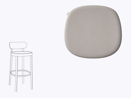 Sitzkissen aus Filz und Leder passend für Thonet 118H Barhocker Farbe taupe