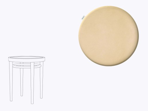 Sitzkissen aus Filz und Leder passend für Thonet 214 Bugholzhocker in sand
