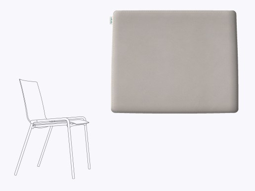 Sitzkissen aus Filz und Leder passend für Thonet S260 Farbe taupe