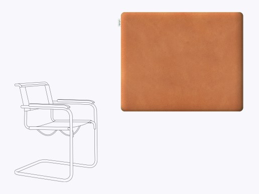 Sitzkissen aus Filz und Leder passend für Thonet S34 Freischwinger in camel