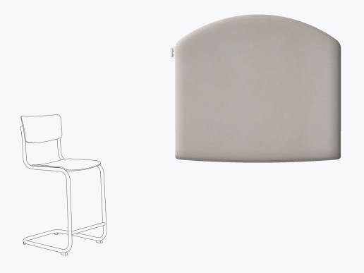 Sitzkissen aus Filz und Leder passend für Thonet S43 Barhocker in taupe
