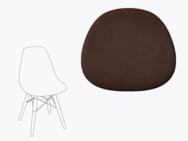 Sitzkissen für Eames Plastic Side Chair DSW, DSR DSS, Filz und recyceltes Leder