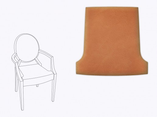 Sitzkissen aus Filz und recyceltem Leder Louis Ghost