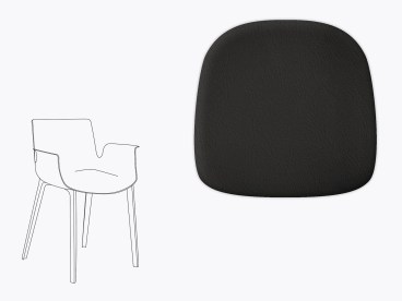 Sitzkissen aus Filz und recyceltem Leder für Kartell Piuma