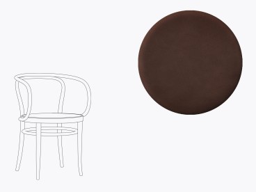 Sitzkissen aus Filz und recyceltem Leder Thonet 209 Bugholzstuhl