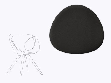 Sitzkissen aus Filz und recyceltem Leder für Tonon Up Chair 907
