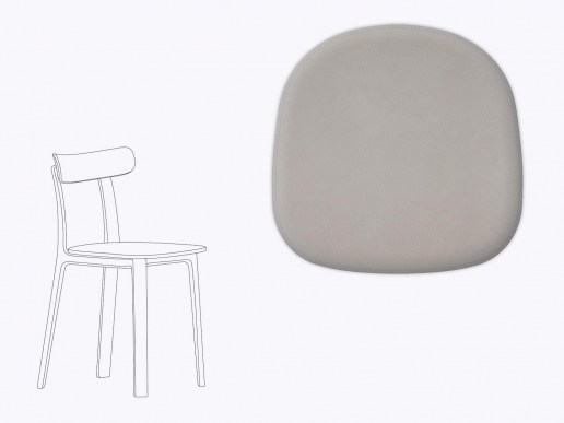 Sitzkissen Vitra All Plastic aus Filz und recyceltem Leder