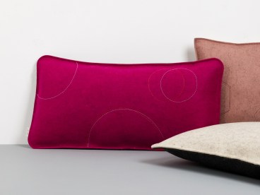 Sofakissen aus Filz Ziernähte Bubbles, fuchsia, pink, malve