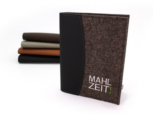 Speisekarte-Filz-und-recyceltem-Leder-individuell-mit-Logo-Mahlzeit