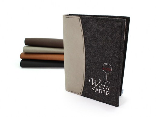 Speisekarte-Filz-und-recyceltem-Leder-individuell-mit-Logo-Weinkarte