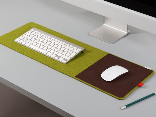 Tastatur-Schreibtisch-Unterlage-Mousepad-aus-Filz-linde-und-Leder-kastanie