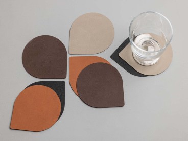Untersetzer-recyceltes-Leder-Tropfen-tropfenfoermig