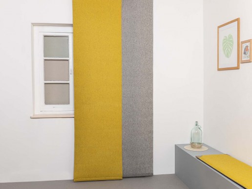 Vorhang-Filz-Natur-Wolle-Unifarben-Raumteiler