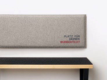 Wandkissen aus Filz, verdeckte Aufhängung mit Wunschaufschrift