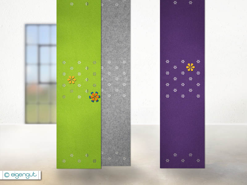 Vorhang Aus Filz Maßanfertigung Mit Blumen